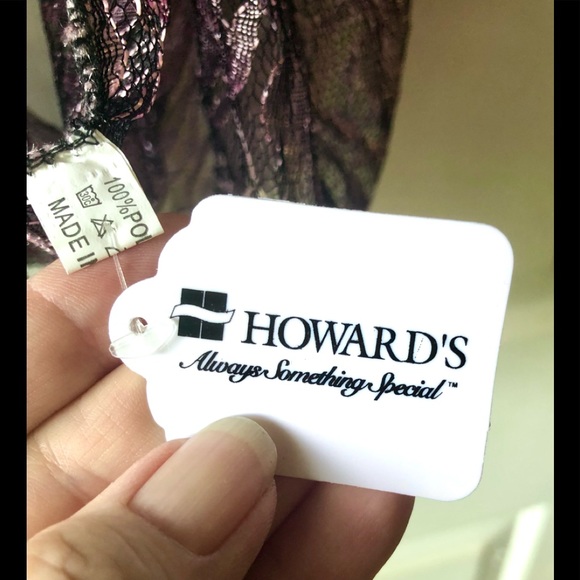 Howard’s Frosted Lavender Purple Floral Lace Polyester Dressy Infinity Scarf NWT - Picture 3 of 3